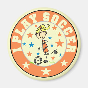 Meisje I Play Soccer T-shirts en cadeautjes Magneet