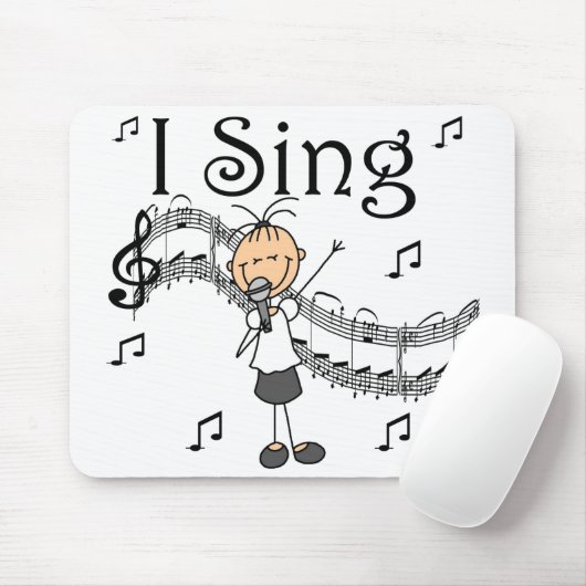 Meisje I Sing Mousepad Muismat (Met muis)