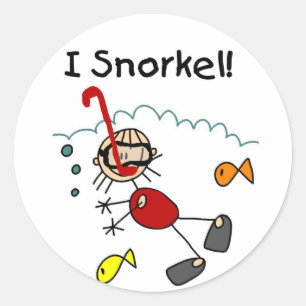 Meisje I Snorkel T-shirts en geschenken Ronde Sticker