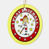 Meisje I Speel Baseball T shirten en Gifts Keramisch Ornament (Links)