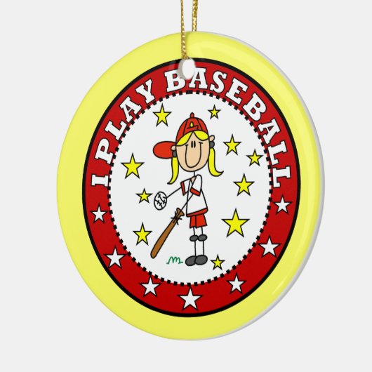 Meisje I Speel Baseball T shirten en Gifts Keramisch Ornament (Links)