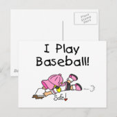 Meisje I Speel Baseball Tshirts en Gifts Briefkaart (Voorkant / Achterkant)