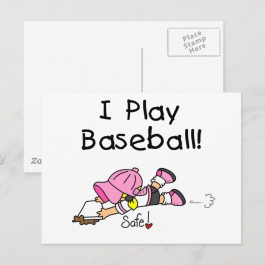 Meisje I Speel Baseball Tshirts en Gifts Briefkaart (Voorkant / Achterkant)