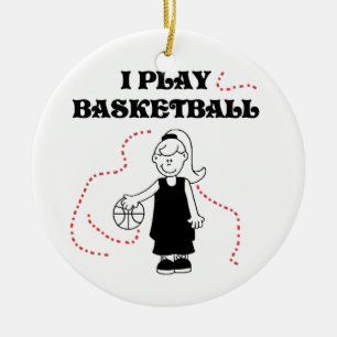 Meisje I Speel Basketball T-shirts en cadeautjes Keramisch Ornament
