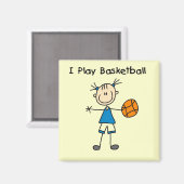 Meisje I Speel Basketball Tshirts en Gifts Magneet (Voorkant / Achterkant)