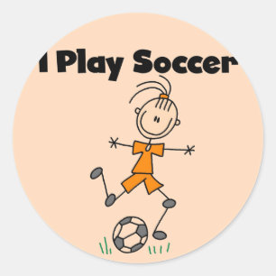 Meisje I Speel Soccer Tshirts en Gifts Ronde Sticker