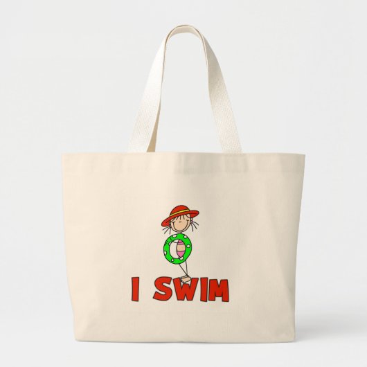 Meisje I Swim Bag Grote Tote Bag (Voorkant)