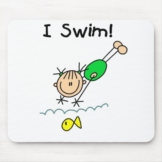 Meisje I Swim Mousepad Muismat (Voorkant)