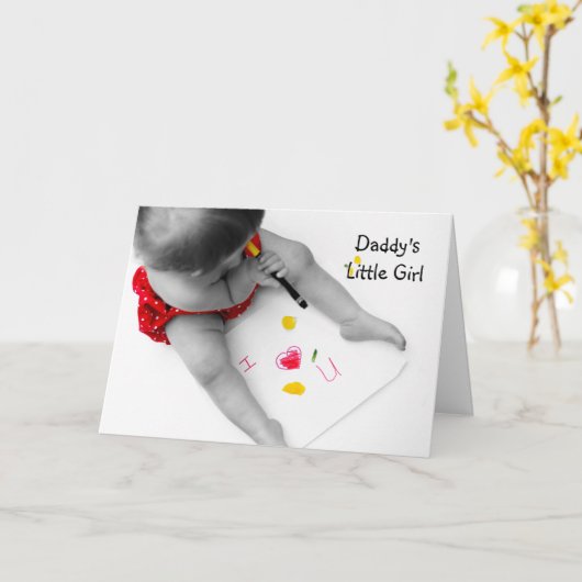 Meisje I van de papa houdt van u Papa met Rood Kaart (Gele Bloem)