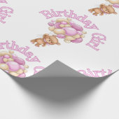 Meisje idee Verjaardag Beer Cadeaupapier (Hoek)