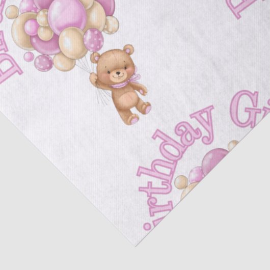 Meisje idee Verjaardag Beer Tissuepapier (Detail)