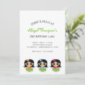 meisje IEDERE LEEFTIJD lieverd BIRTHDAY LUAU Kaart (Staand voorkant)