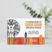 meisje IEDERE LEEFTIJD retro SAFARI BIRTHDAY party Kaart (Staand voorkant)