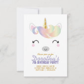 meisje IEDERE LEEFTIJDSE regenboog UNICORN BIRTHDA Kaart (Voorkant)