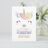 meisje IEDERE LEEFTIJDSE regenboog UNICORN BIRTHDA Kaart (Staand voorkant)