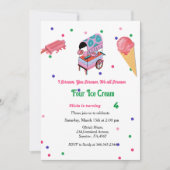 meisje ijs verjaardag ik schreeuw vier verjaardag kaart (Voorkant)