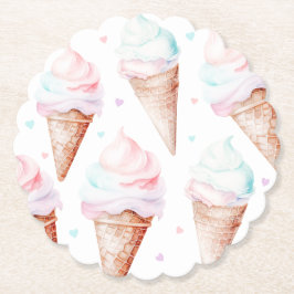 Meisje Ijs verjaardagsfeestje Kartonnen Onderzetters