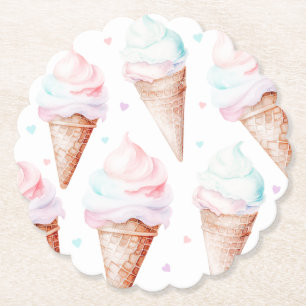 Meisje Ijs verjaardagsfeestje Kartonnen Onderzetters