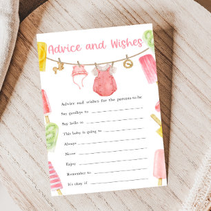 Meisje Ijslolly Baby Shower Advies en Wensen Spel