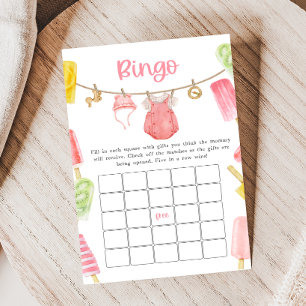 Meisje Ijslolly Baby Shower Bingo Spel