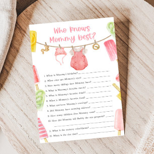 Meisje Ijslolly Baby Shower Wie Kent Mamma Spel