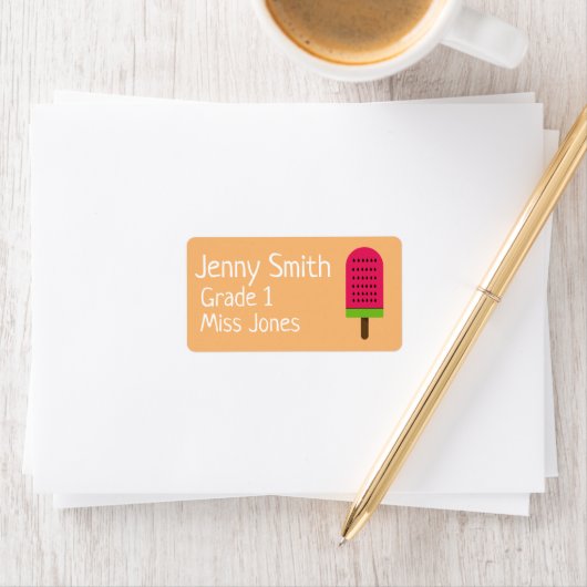 Meisje ijslolly naam school boek labels (Insitu)