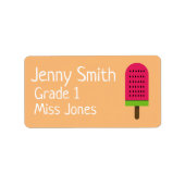 Meisje ijslolly naam school boek labels (Voorkant)