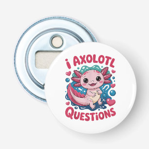 Meisje Ik Axolotl Vragen Schattig Grappig Button Flesopener
