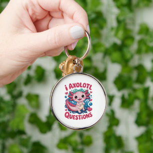 Meisje Ik Axolotl Vragen Schattig Grappig Sleutelhanger