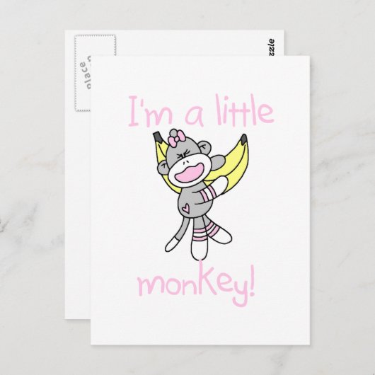 Meisje, ik ben een kleine aap Tshirts en cadeautje Briefkaart (Voorkant / Achterkant)