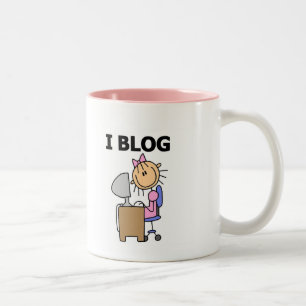 Meisje Ik Blog T-shirts en Cadeaus Tweekleurige Koffiemok