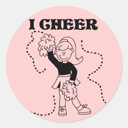Meisje Ik Cheer Tshirts en geschenken Ronde Sticker (Voorkant)