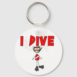 Meisje Ik Duik T-shirts en Cadeaus Sleutelhanger