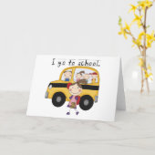 Meisje Ik Ga Naar School T-shirts en geschenken Kaart (Gele Bloem)