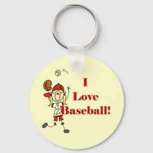 Meisje Ik Hou Van Honkbal T-shirts en Cadeaus Sleutelhanger