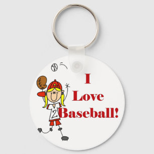 Meisje Ik Hou Van Honkbal T-shirts en Cadeaus Sleutelhanger