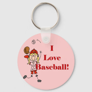 Meisje Ik Hou Van Honkbal T-shirts en Cadeaus Sleutelhanger