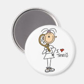 Meisje Ik hou van tennis magneet (Voorkant / Achterkant)