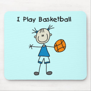 Meisje Ik speel basketbal T-shirts en cadeaus Muismat