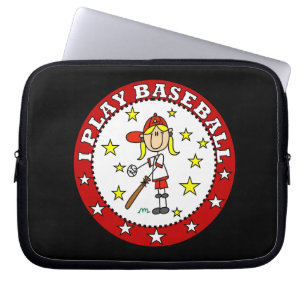 Meisje Ik speel honkbal T-shirts en cadeaus Laptop Sleeve