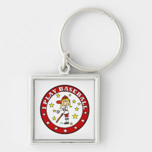 Meisje Ik speel honkbal T-shirts en cadeaus Sleutelhanger