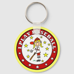 Meisje Ik speel honkbal T-shirts en cadeaus Sleutelhanger