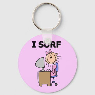 Meisje Ik Surf op het Web T-shirts en Cadeaus Sleutelhanger