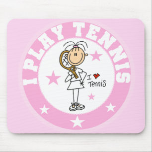Meisje Ik Tennis T-shirts en cadeaus Muismat