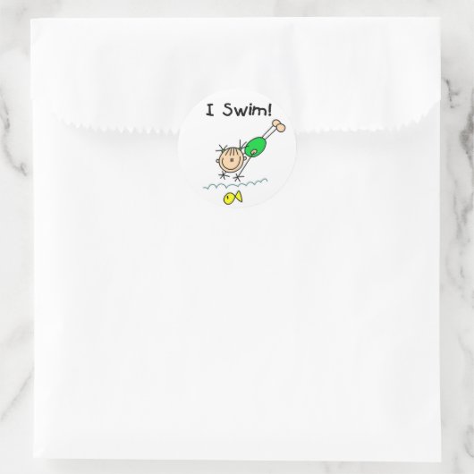 Meisje Ik Zwemmen Sticker (Tas)