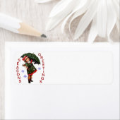  meisje in Adresetiketten met de sneeuwvakantie Etiket (Insitu)