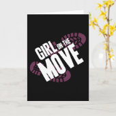 Meisje in beweging kaart (Gele Bloem)