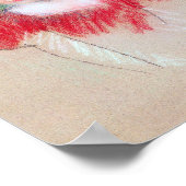 Meisje in Big Bonnett en Red Dress, Mary Cassatt Poster (Hoek)