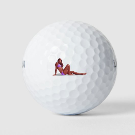 Meisje in bikini golfballen (Voorkant)