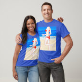 Meisje in Bikini op het strand schilderen T-shirt (Unisex)